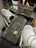PLASTIC TOOL BOX WITH CONTENTS (TOOLS, ETC)