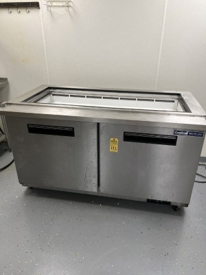 CENTRAL RESTAURANT PRODUCTS COLD STATION WITH LOW 2-DOOR COOLER