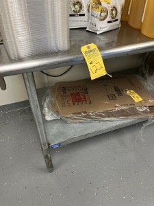 STAINLESS STEEL TABLE WITH CAN OPENER - 8'