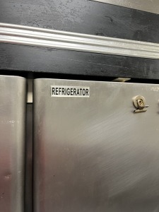 CENTRAL RESTAURANT STAINLESS STEEL REFRIGERATOR WITH 2 DOORS ON WHEELS
