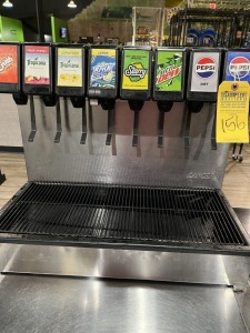 STAINLESS STEEL 8-HEAD SODA DISPENSER WITH ICE STORAGE