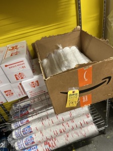ASSORTED PAPER PRODUCTS - CUPS, STRAWS, PLATES, ETC