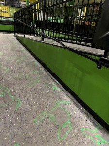 MEZZANINE - 100'S OF FEET OF BLACK METAL GUARD RAIL