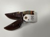 SMALL SKINNING KNIVES - CUSTOM HANDMADE DAMASCUS STEEL - BONE HANDLE - LAMINATED LEATHER SHEATH