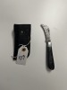 FOLDING PRUNING KNIFE - CUSTOM HANDMADE DAMASCUS STEEL - PAKKA WOOD HANDLE - LAMINATED LEATHER SHEATH