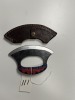 ALASKAN ULU KNIFE - CUSTOM HANDMADE DAMASCUS STEEL - PAKKA WOOD HANDLE - LAMINATED LEATHER SHEATH - 2