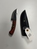GUT HOOK HUNTING SKINNER KNIFE - CUSTOM HANDMADE DAMASCUS STEEL - PAKKA WOOD HANDLE - LAMINATED LEATHER SHEATH