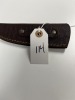HUNTING KNIFE - CUSTOM HANDMADE DAMASCUS STEEL - PAKKA WOOD HANDLE - LAMINATED LEATHER SHEATH - 2
