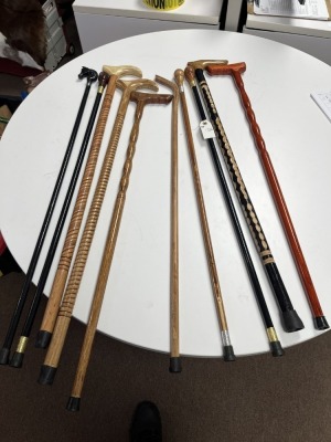 ASSORTED WOOD CANES