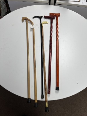 ASSORTED WOOD CANES