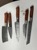 ASSORTED KITCHEN CUTLERY SETS - CUSTOM HANDMADE DAMASCUS STEEL - PAKKA WOOD HANDLE