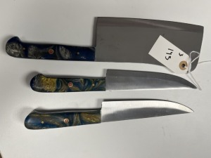 KITCHEN KNIVES - CUSTOM HANDMADE DAMASCUS STEEL - RESIN HANDLE