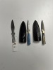 ASSORTED - 1- DAGGER - RESIN HANDLE - LAMINATED LEATHER SHEATH / 1- DAGGER - PAKKA WOOD HANDLE - LAMINATED LEATHER SHEATH / 1- BLANK BLADE - CUSTOM HANDMADE DAMASCUS STEEL