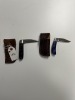 POCKET KNIVES - CUSTOM HANDMADE DAMASCUS STEEL - RESIN HANDLE - LAMINATED LEATHER SHEATH