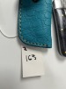 ASSORTED KNIVES - 1- POCKET / 1- PRUNING - CUSTOM HANDMADE DAMASCUS STEEL - RESIN HANDLE - LAMINATED LEATHER SHEATH - 4