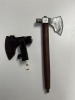 AXES - CUSTOM HANDMADE DAMASCUS STEEL - WOOD HANDLE - LAMINATED LEATHER SHEATH