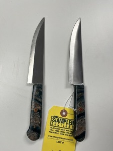 6'' CHEF KNIVES - CUSTOM HANDMADE DAMASCUS STEEL - RESIN HANDLE