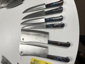 ASSORTED CHEF KNIVES - CUSTOM HANDMADE DAMASCUS STEEL - RESIN HANDLE