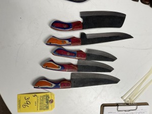 ASSORTED CHEF KNIVES - CUSTOM HANDMADE DAMASCUS STEEL - PAKKA WOOD HANDLE