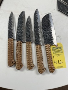 ASSORTED CHEF KNIVES - CUSTOM HANDMADE DAMASCUS STEEL - PAKKA WOOD HANDLE