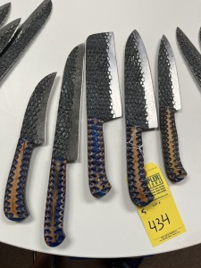 ASSORTED CHEF KNIVES - CUSTOM HANDMADE DAMASCUS STEEL - PAKKA WOOD HANDLE