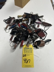 ASSORTED MINIATURE KNIVES - APPROXIMATELY 2'' - KEYCHAIN / NECKLACE WITH SHEATH