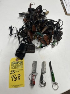 ASSORTED MINIATURE KNIVES - APPROXIMATELY 2'' - KEYCHAIN / NECKLACE WITH SHEATH