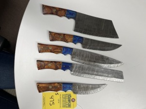 ASSORTED CHEF KNIVES - CUSTOM HANDMADE DAMASCUS STEEL - RESIN HANDLE