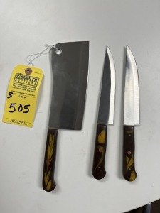 ASSORTED CHEF KNIVES - CUSTOM HANDMADE DAMASCUS STEEL - RESIN HANDLE