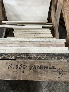 APPROXIMATE SQUARE FEET - ASSORTED MARBLE - 24x24 / 18x18 / 12x24 / 16x16 / MORE - 100+/- PIECES (2 PALLETS)