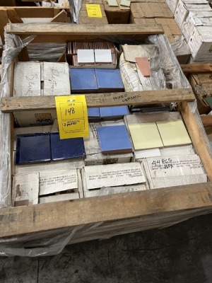 LOT ASSORTED - CERAMICA LASA CERAMIC TILE - COLONIAL - OCEAN BLUE 6x6 / WHITE 4x4 / TERRACOTA 3x6 / BLUE 6x6 / PATTERN 4x4 / MORE (2 PALLETS)