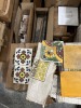 LOT ASSORTED - CERAMIC TILE - SOUTHWEST DESIGN / FISH DESIGN / WHITE / BLUE / MORE - 4x4 / 6x6 / 2x2 (1 PALLET) - 3