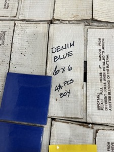 SQUARE FEET - CERAMICA LASA CERAMIC TILE - MADE IN MEXICO - COLONIAL DENIM BLUE - 6x6 (1 PALLET)