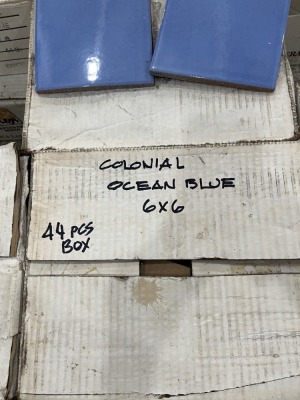 SQUARE FEET - CERAMICA LASA CERAMIC TILE - MADE IN MEXICO - COLONIAL OCEAN BLUE - 6x6 (1 PALLET)