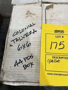SQUARE FEET - CERAMICA LASA CERAMIC TILE - MADE IN MEXICO - COLONIAL TALAVERA - 6x6 (1 PALLET)