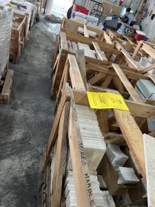 LOT ASSORTED MARBLE - ASSORTED SIZES / COLORS / SHAPES (5 PALLETS)