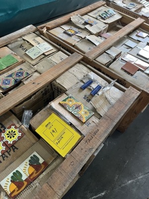 LOT ASSORTED CERAMIC TILE & TRIM - TALAVERA / 4x4 / TRIM / MORE (2 PALLETS)