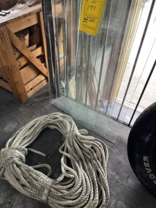 ASSORTED PIECES - ROPE / TIRE / GLASS