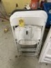 ASSORTED - 1- FOLDING TABLE / 1- GOLD WOOD CHAIR / 3- PLASTIC FOLDING CHAIRS / 3- METAL & PLASTIC FOLDING CHAIRS