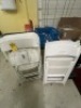 ASSORTED - 1- FOLDING TABLE / 1- GOLD WOOD CHAIR / 3- PLASTIC FOLDING CHAIRS / 3- METAL & PLASTIC FOLDING CHAIRS - 3