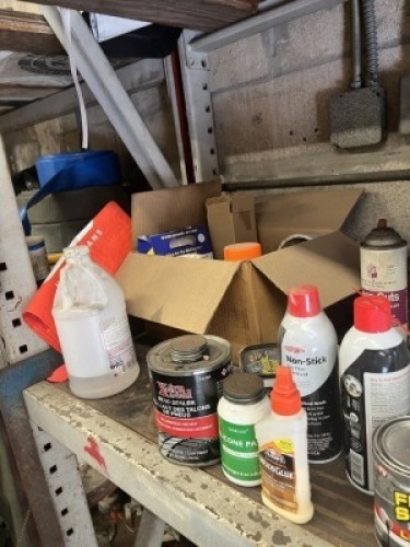 LOT CHEMICALS, CLEANERS, SEALERS, ETC (OPENED BOTTLES)