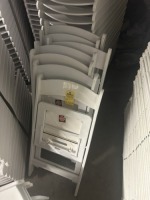 WHITE PLASTIC FOLDING CHAIRS (2 STACKS)