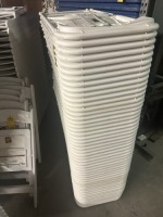 WHITE METAL & PLASTIC FOLDING CHAIRS (1+ STACK)