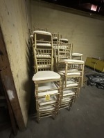 GOLD WOOD FRAME CHAIRS WITH CUSHION SEAT