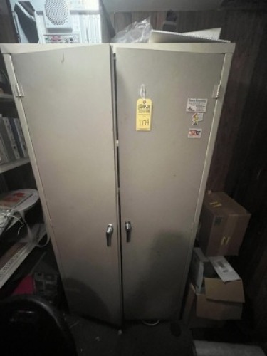 METAL STORAGE CABINET WITH CONTENTS