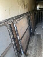 TABLE TOPS WITH ADJUSTABLE LEG POSTS - 4'x4' (ALL CONTENTS OF CONTAINER 1 - INCLUDES SOME TENT CANVAS, ETC) (NOT INCLUDING PALLET RACKING) (C1)