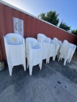 WHITE PLASTIC STACK CHAIRS
