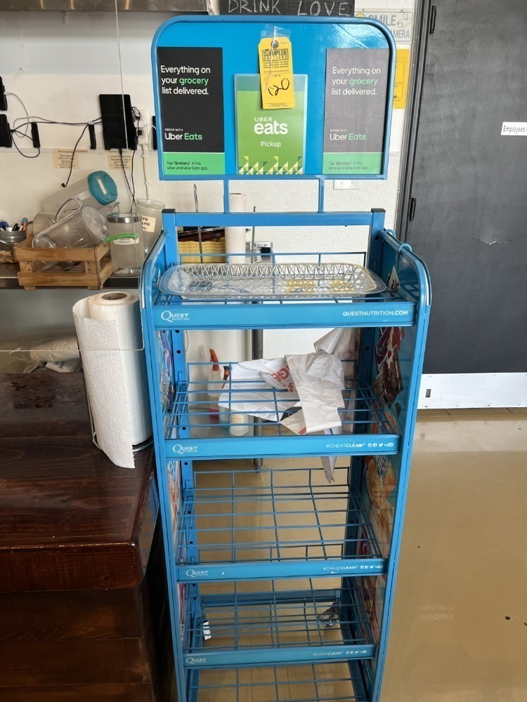 BLUE METAL CHIP RACK - 60''x18''x13''