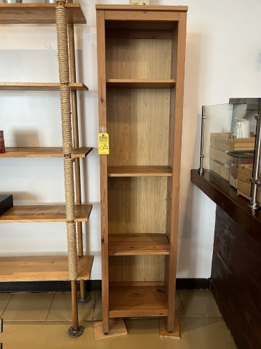 WOOD STORAGE UNIT WITH 4 SHELVES - 80''x19''x13.5''