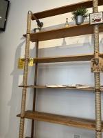 WOOD & ROPE SHELVING UNIT - 96''x18''x15''